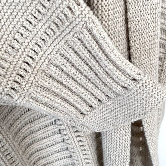 Lafayette 148 New York Tan Open-Front Cardigan Super Oversized S/P Laganlook - Picture 7 of 11